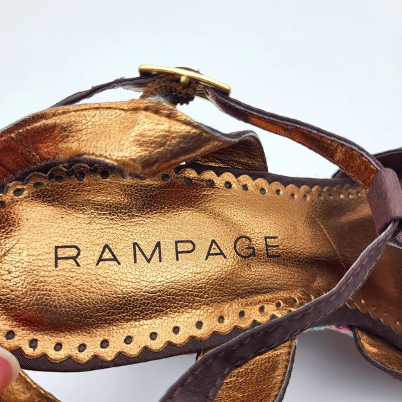 Rampage Bridgette Platform Wedge Multicolored Peep Toe Heels, Size 9.5, GUC - Picture 10 of 11